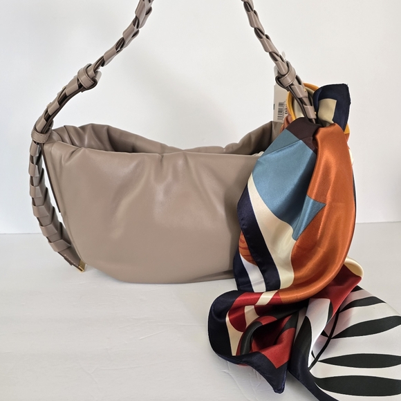 Stella McCartney Braided Puff Shoulder Bag Moss Tan Grey - Picture 16 of 16